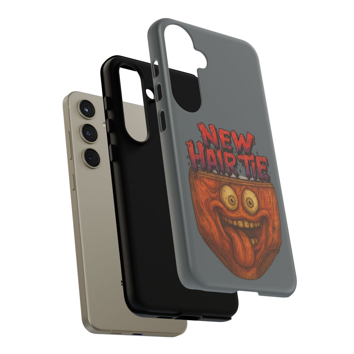 Phone Case — 'New Hairte' Funny Grinning Tongue-Out Monster Design