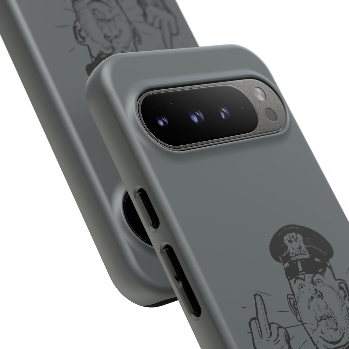 Vintage Cop Middle Finger Phone Case — Edgy Retro iPhone Protective Cover