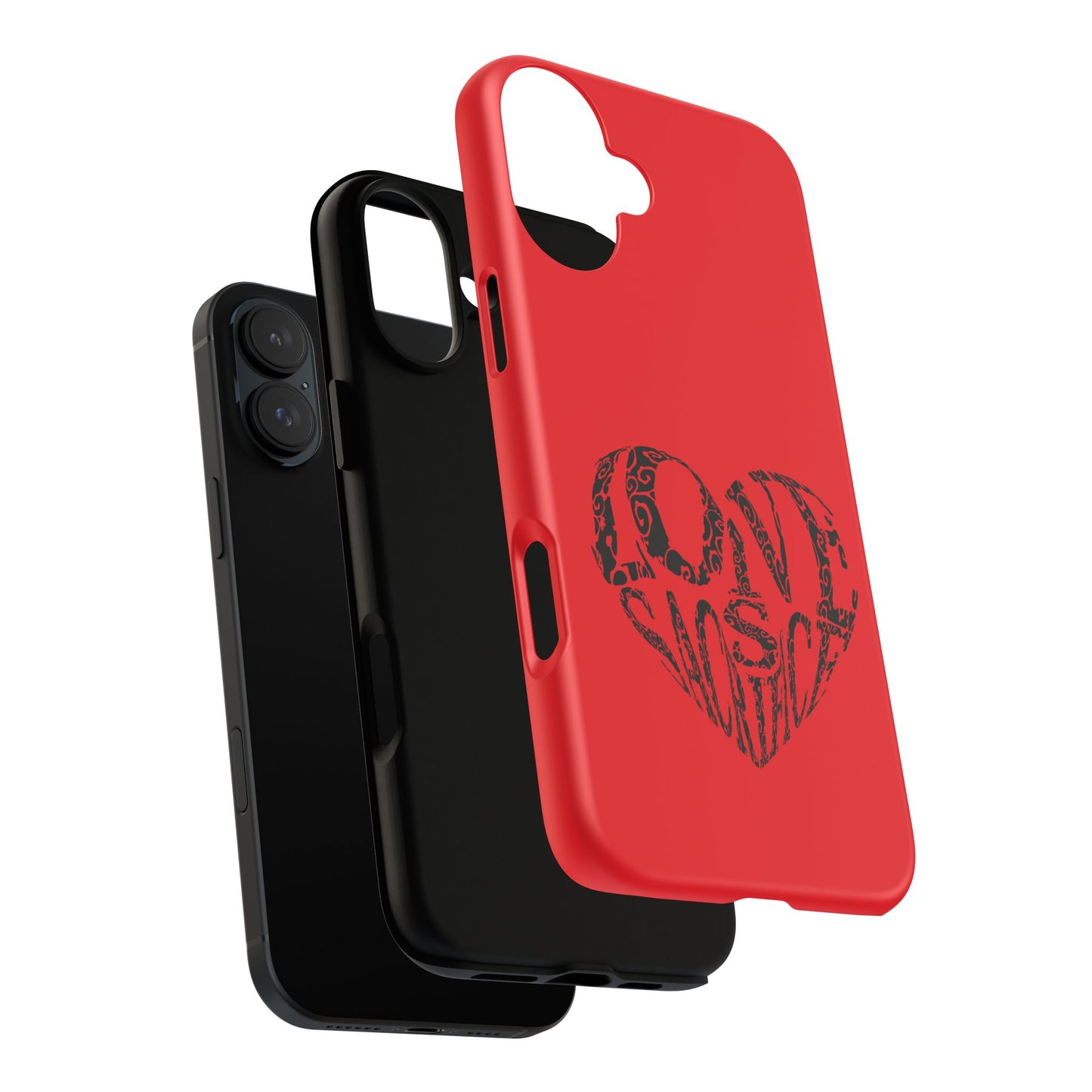 Red 'Love Justice' Heart Phone Case — Protective iPhone Cover, Valentine’s Gift