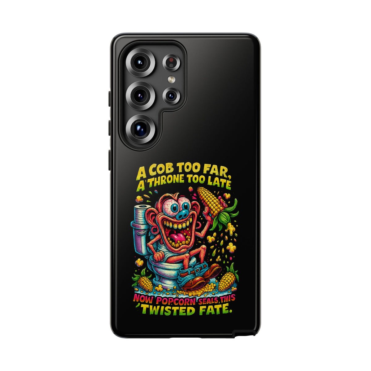 Phone Case — "A Cob Too Far" Popcorn Horror Design
