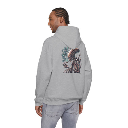 Alien Smoking Graphic Hoodie — Sci‑Fi Xenomorph Streetwear Pullover