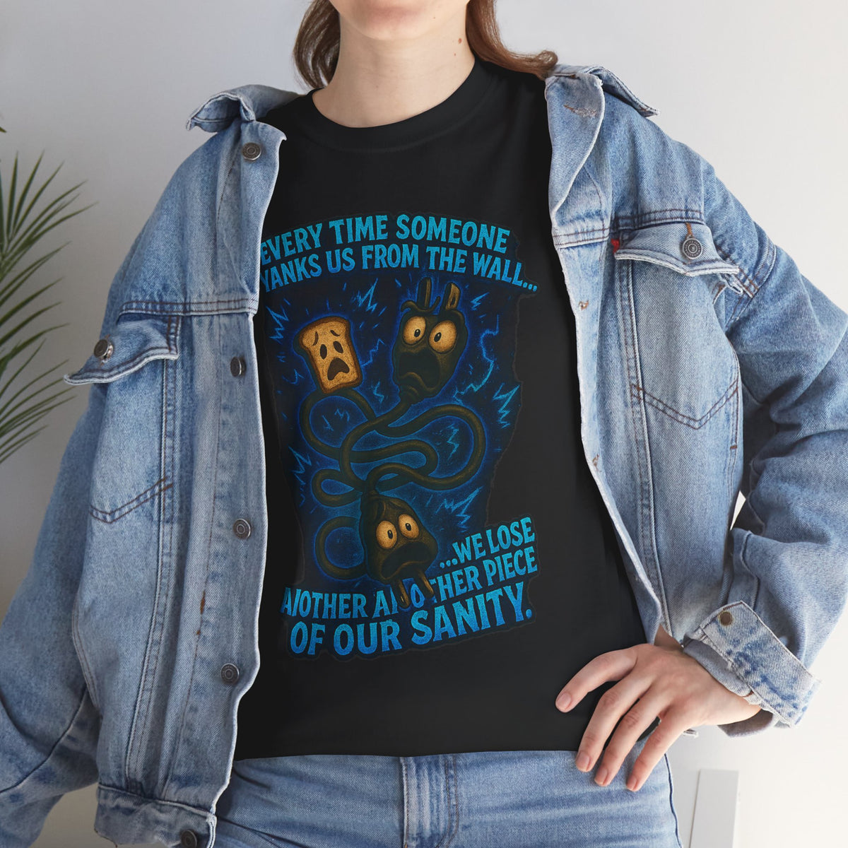 Lost Pieces of Sanity T-Shirt | Surreal Monster Wall Illustration