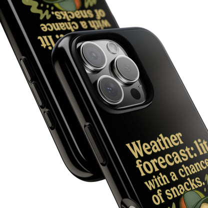 Phone Case — "Weather Forecast: Lit with a Chance of Snacks" Retro Graphic