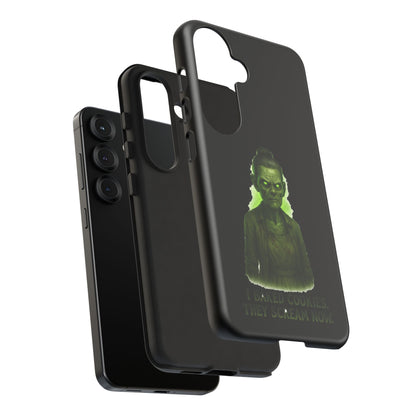 Spooky Green Ghost Phone Case — "I Baked Cookies, They Scream Now" Horror iPhone Cover