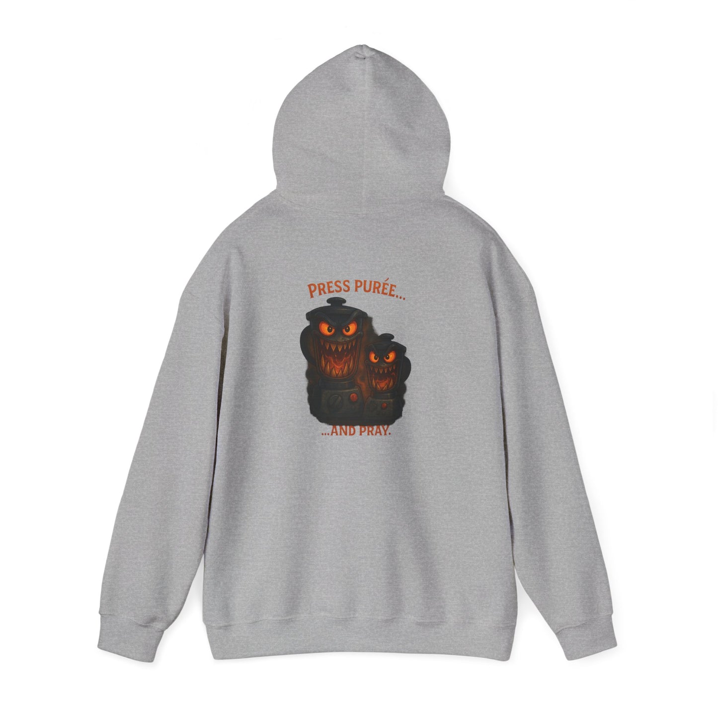Halloween Hoodie — ‘Press Sneeze and Pray’ Graphic Hooded Sweatshirt
