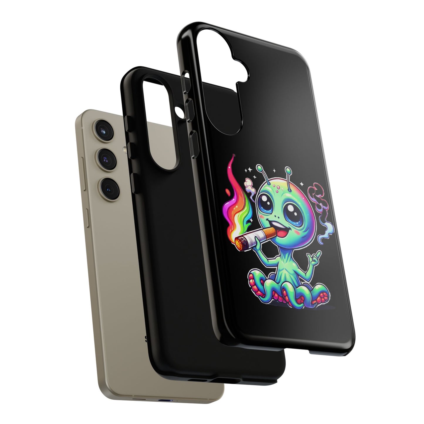 Alien Smoking Rainbow Joint Phone Case — Cute Psychedelic Cannabis iPhone Cover