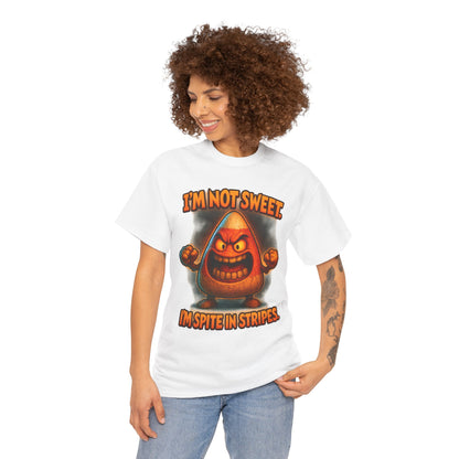 Angry Candy Corn I'm Not Sweet I'm Spite in Stripes T-Shirt