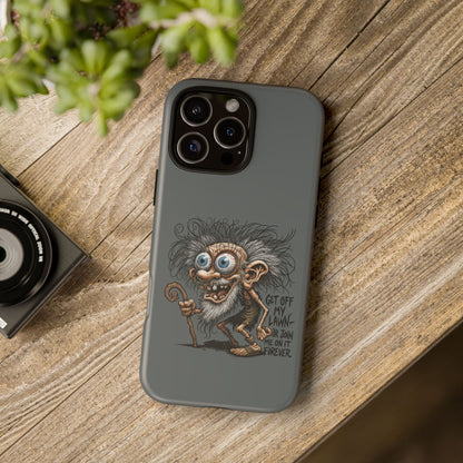 Phone Case — Funny Grumpy Troll Design: “Get Off My Lawn” Protective Cover