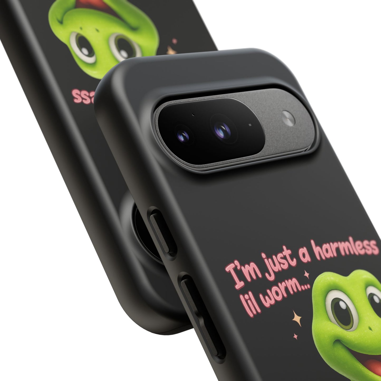 Phone Case — “I’m Just a Harmless Lil Worm… With Chaotic Intentions” Cute Cartoon Worm Design