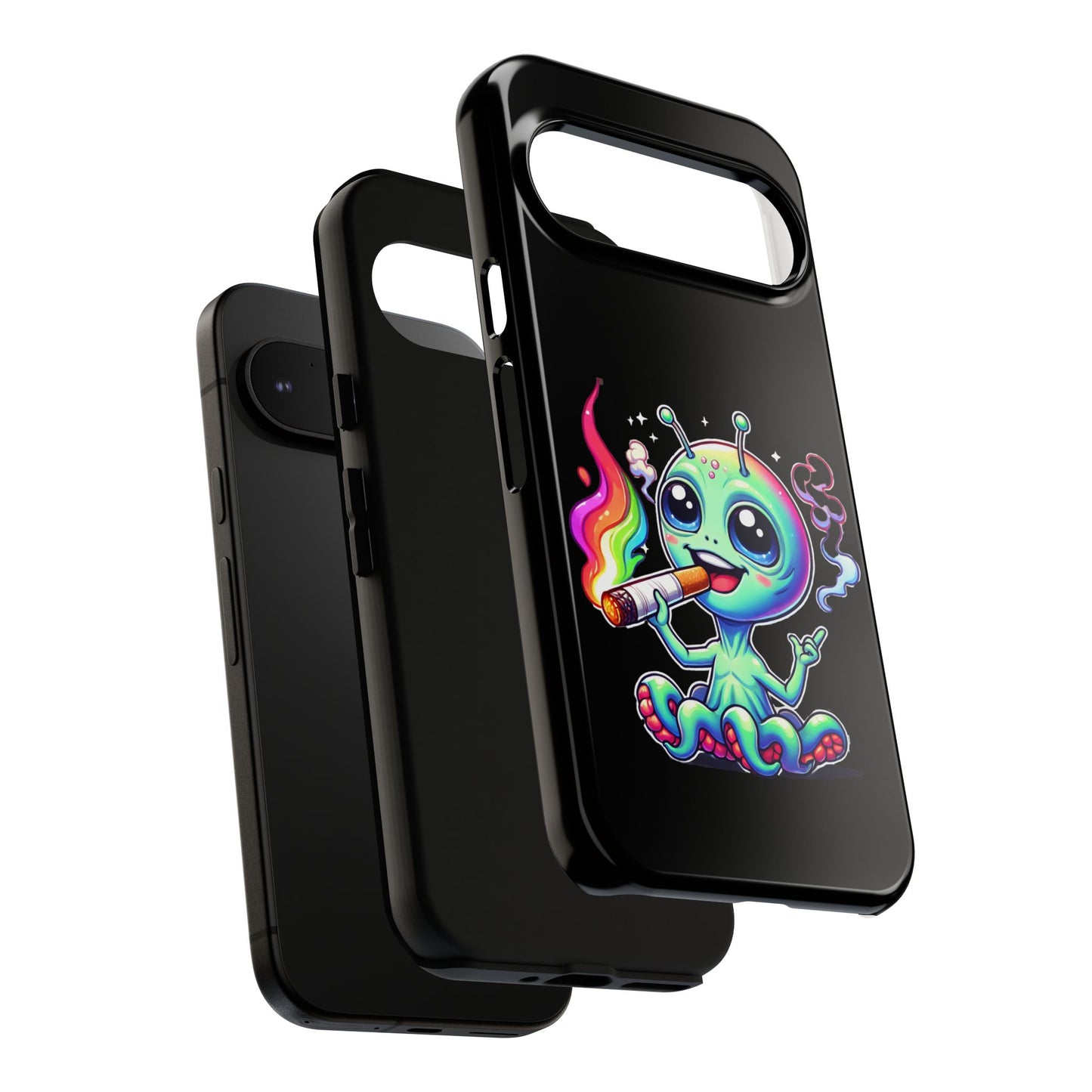 Alien Smoking Rainbow Joint Phone Case — Cute Psychedelic Cannabis iPhone Cover