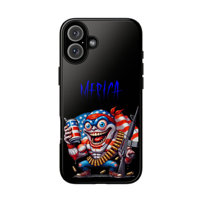 Phone Case — Patriotic 'Merica Clown with Flag, Beer & Rifle