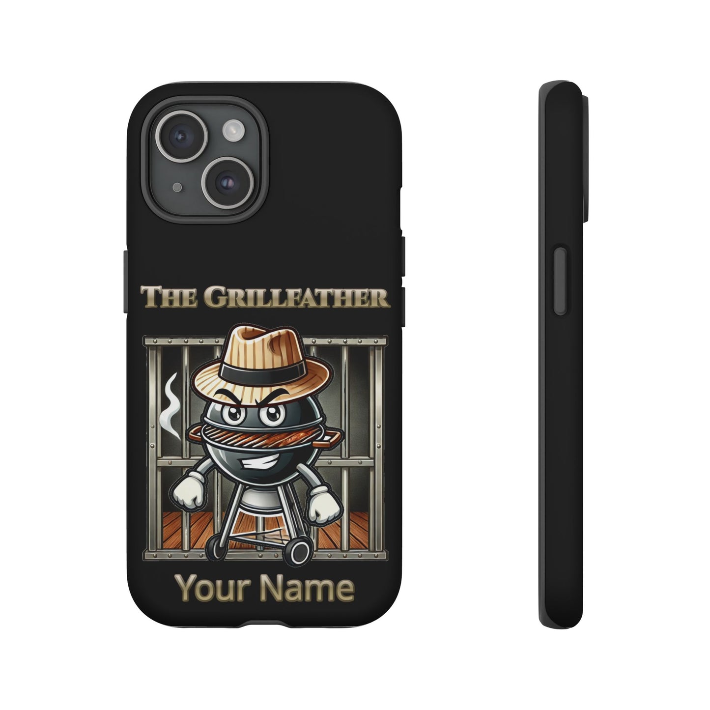 Grillfather Personalized Phone Case — Funny BBQ Smoker Design