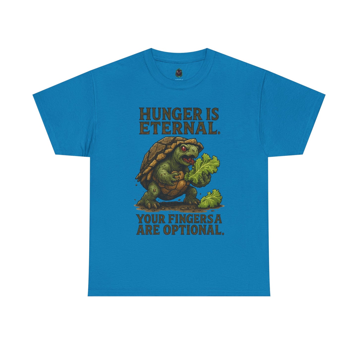 Hunger Is Eternal turtle eating fingers T-Shirt | Horror humor