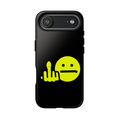Phone Case — Neon Middle Finger Emoji Graphic
