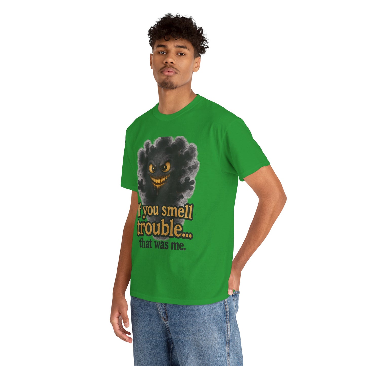 Mischievous Smoke Monster If You Smell Trouble T-Shirt | Funny Tee