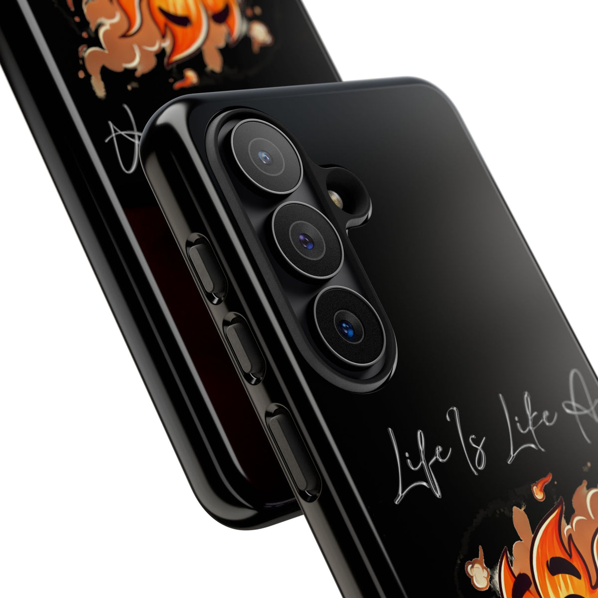 Cute Flaming Dumpster Phone Case — "Life Is Lit" Funny Burnout Phone Cover
