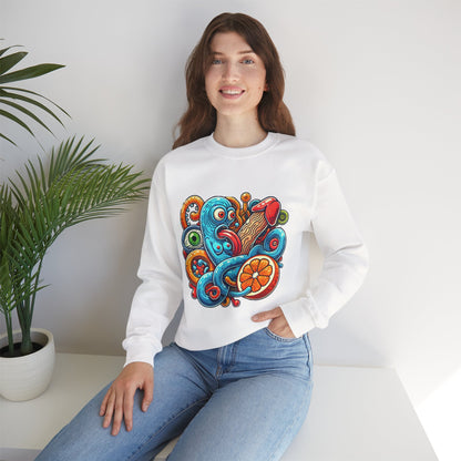 Psychedelic Tentacle Citrus Crewneck Sweatshirt