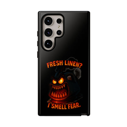 Phone Case — 'Fresh Linen? I Smell Fear.' Spooky Pumpkin Horror Protective Case