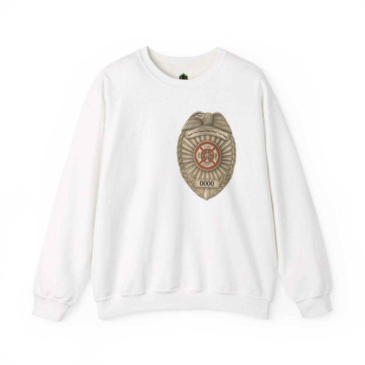 Flames Test Metal Courage Defines the Firefighter Crewneck Sweatshirt