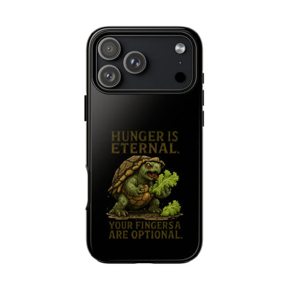 Phone Case — "Hunger Is Eternal, Your Fingers Are Optional" Turtle Monster Design
