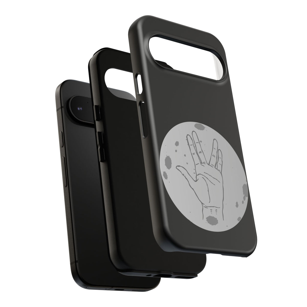 Spock Live Long Phone Case — Vulcan Salute Moon Graphic