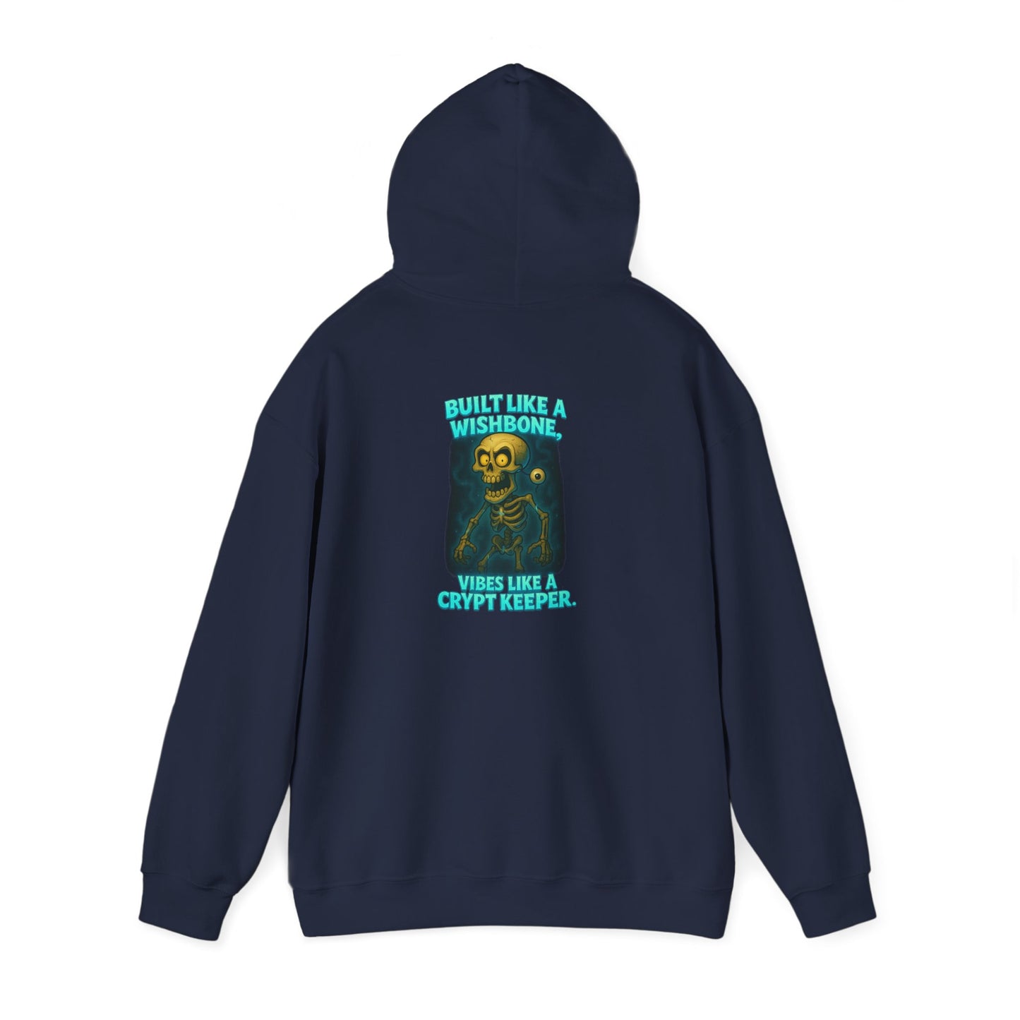 Skull Vintage Graphic Hoodie — "Built Like A Wishbone" Creepy Cute Pullover
