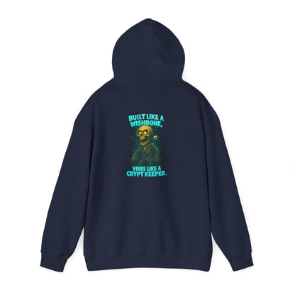 Skull Vintage Graphic Hoodie — "Built Like A Wishbone" Creepy Cute Pullover