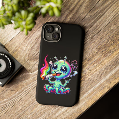 Alien Smoking Rainbow Joint Phone Case — Cute Psychedelic Cannabis iPhone Cover