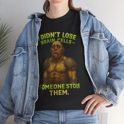 Funny Fantasy Mugling T-Shirt — “I Didn’t Lose Bracers, Someone Stole Them” Graphic Tee