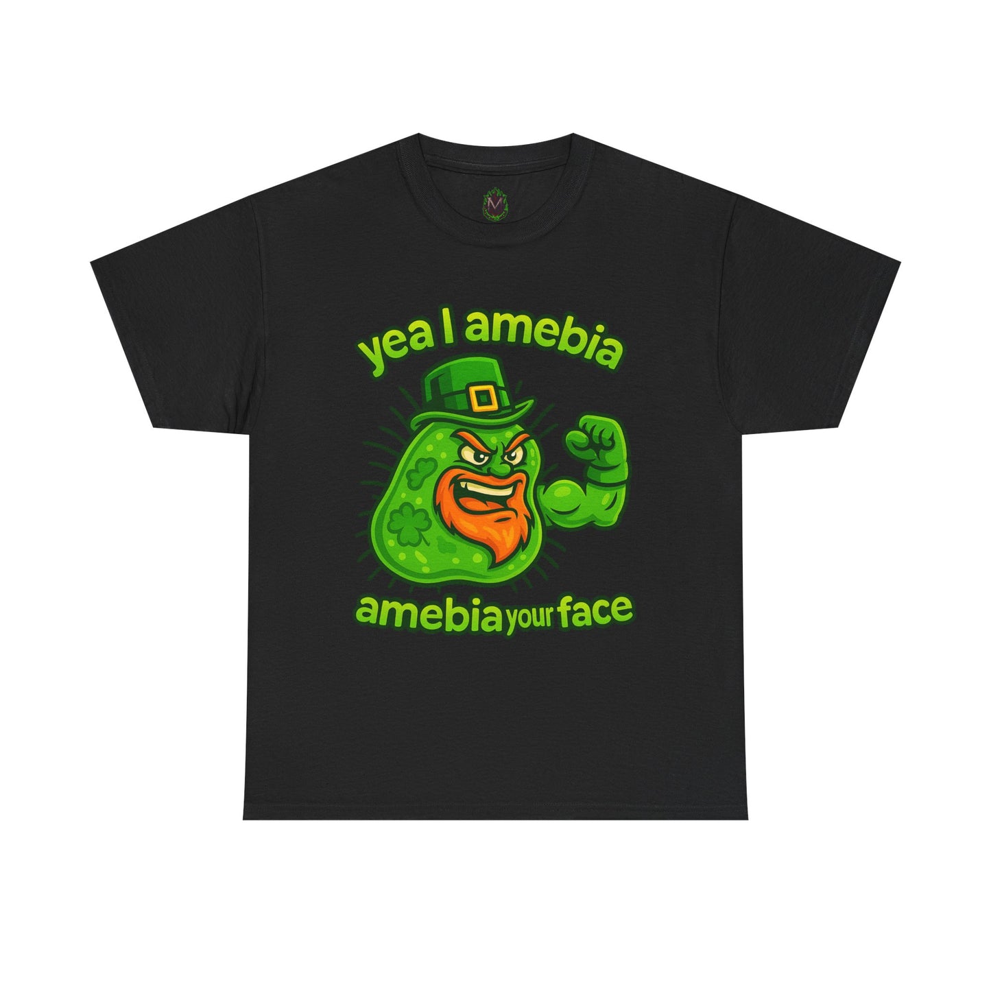 Amebia Your Face St. Patrick's Day T-Shirt — Funny Leprechaun Germ Graphic Tee