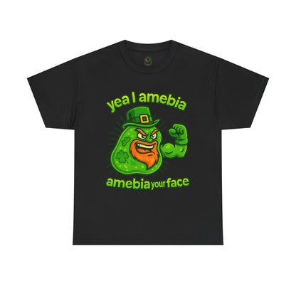 Amebia Your Face St. Patrick's Day T-Shirt — Funny Leprechaun Germ Graphic Tee