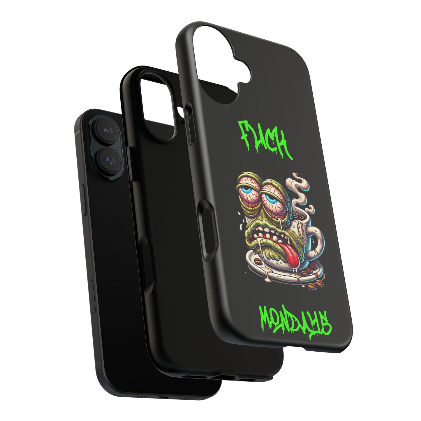 Phone Case — "F*** Monday" Grotesque Coffee Monster Shock Art