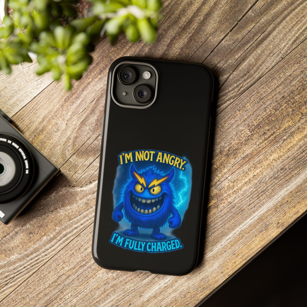 Phone Case - "I'm Not Angry, I'm Fully Charged" Electric Monster Protective Cover