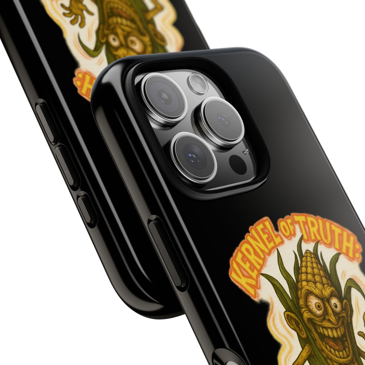 Corny Horror Phone Case - “Kernel of Truth, Completely Insane” Retro Corn Monster