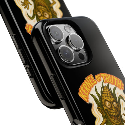 Corny Horror Phone Case - “Kernel of Truth, Completely Insane” Retro Corn Monster