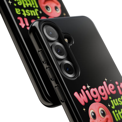 Wiggle It Worm Phone Case — Cute Pink & Green Cartoon iPhone Cover