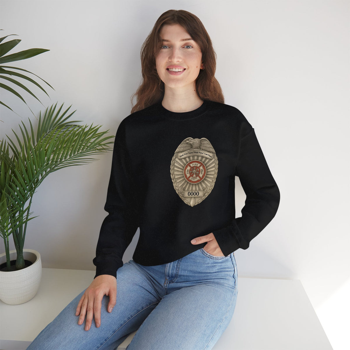 Flames Test Metal Courage Defines the Firefighter Crewneck Sweatshirt