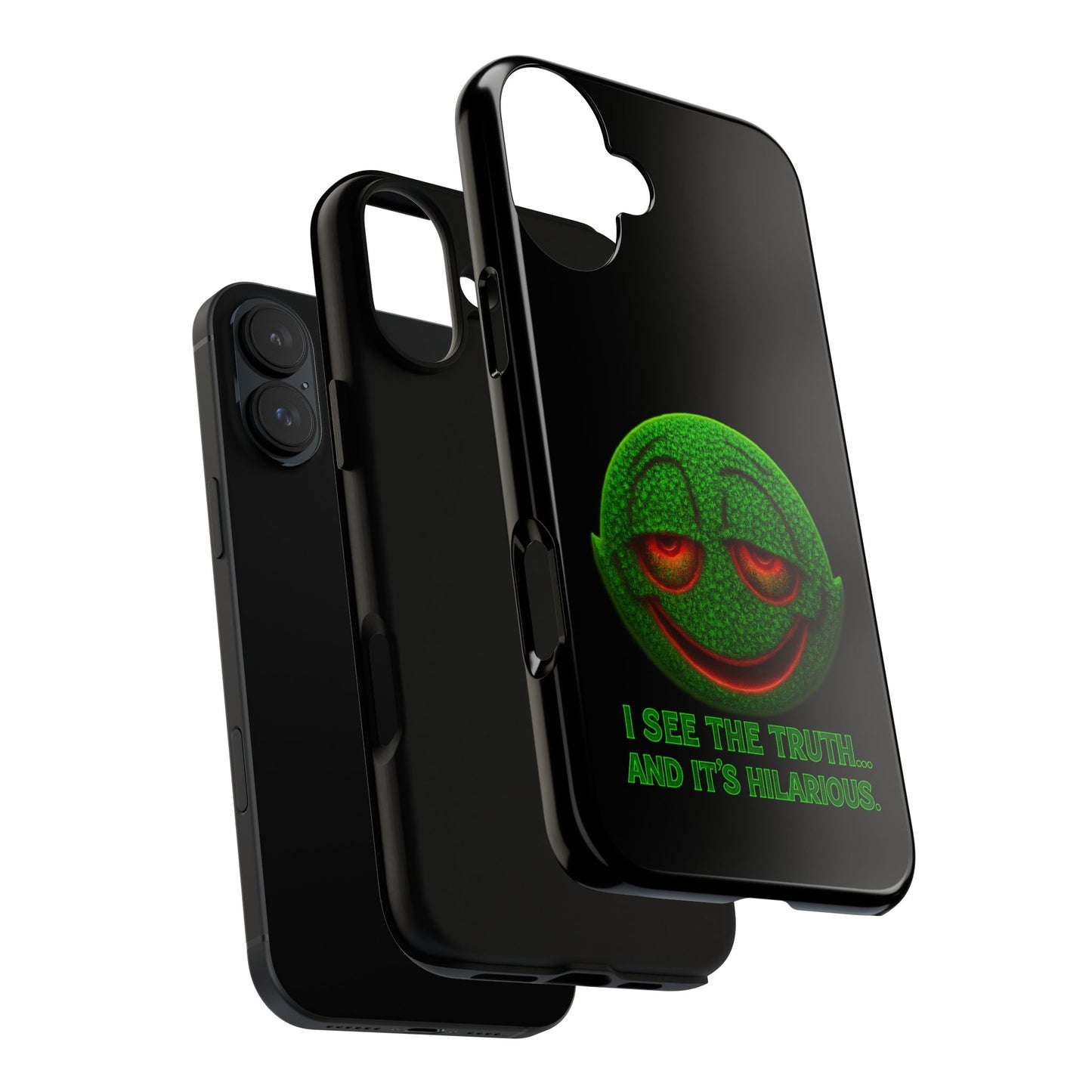 Phone Case — Green Smiley 'I See The Truth... And It's Hilarious' Protective Cover