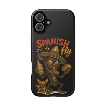 Spanish Fly Tough Phone Case — Retro Skull Sombrero Design