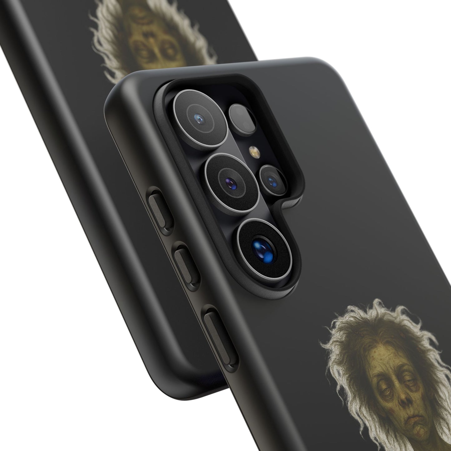 Phone Case — “Cursed to Rise Before Coffee Was Brewed” Goth Horror Design