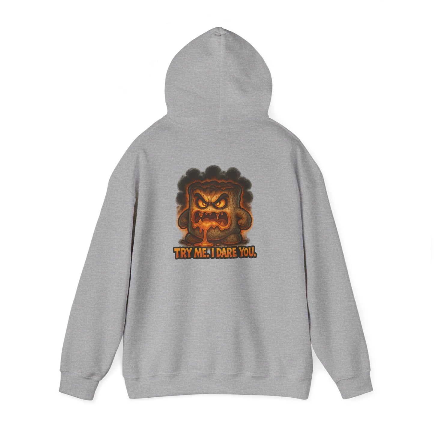 Angry Marshmallow Hoodie - "Try Me I Dare You" Graphic Hooded Sweatshirt