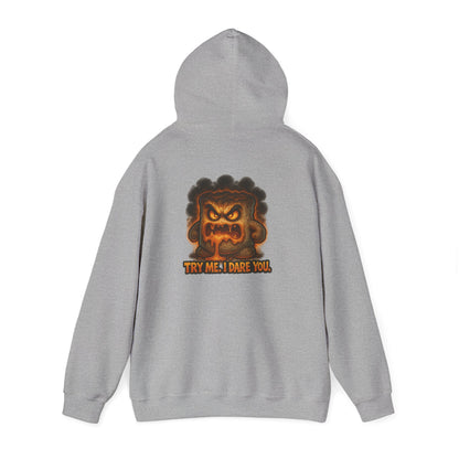 Angry Marshmallow Hoodie - "Try Me I Dare You" Graphic Hooded Sweatshirt