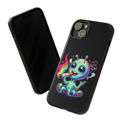 Alien Smoking Rainbow Joint Phone Case — Cute Psychedelic Cannabis iPhone Cover