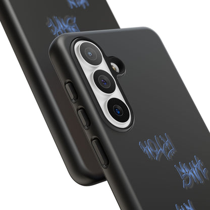 Phone Case — Blue Neon Graffiti "Tough Cases" Protective Cover