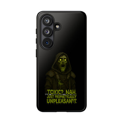 Phone Case — 'Toxic? Nah, Just Prophetically Unpleasant' Neon Grim Reaper Protective Cover