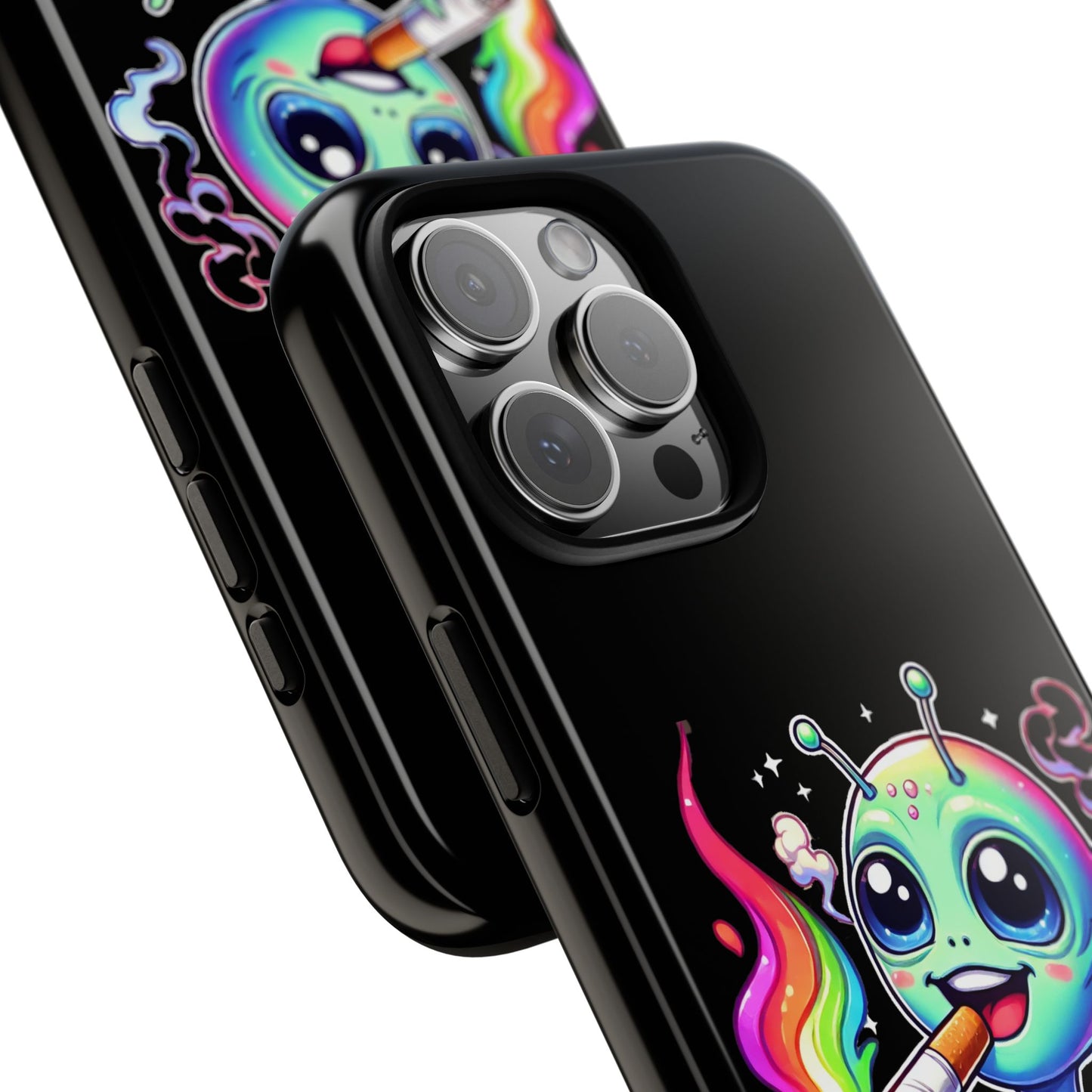 Alien Smoking Rainbow Joint Phone Case — Cute Psychedelic Cannabis iPhone Cover