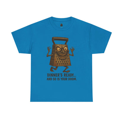 Dinner’s Ready… And So Is Your Doom – Evil Cheese Grater Horror T-Shirt