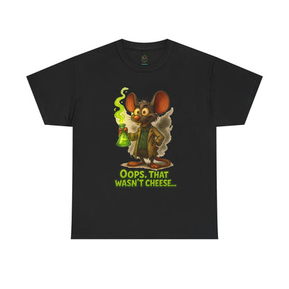 Oops That Wasn't Cheese mouse scientist T-Shirt | funny lab rat design
