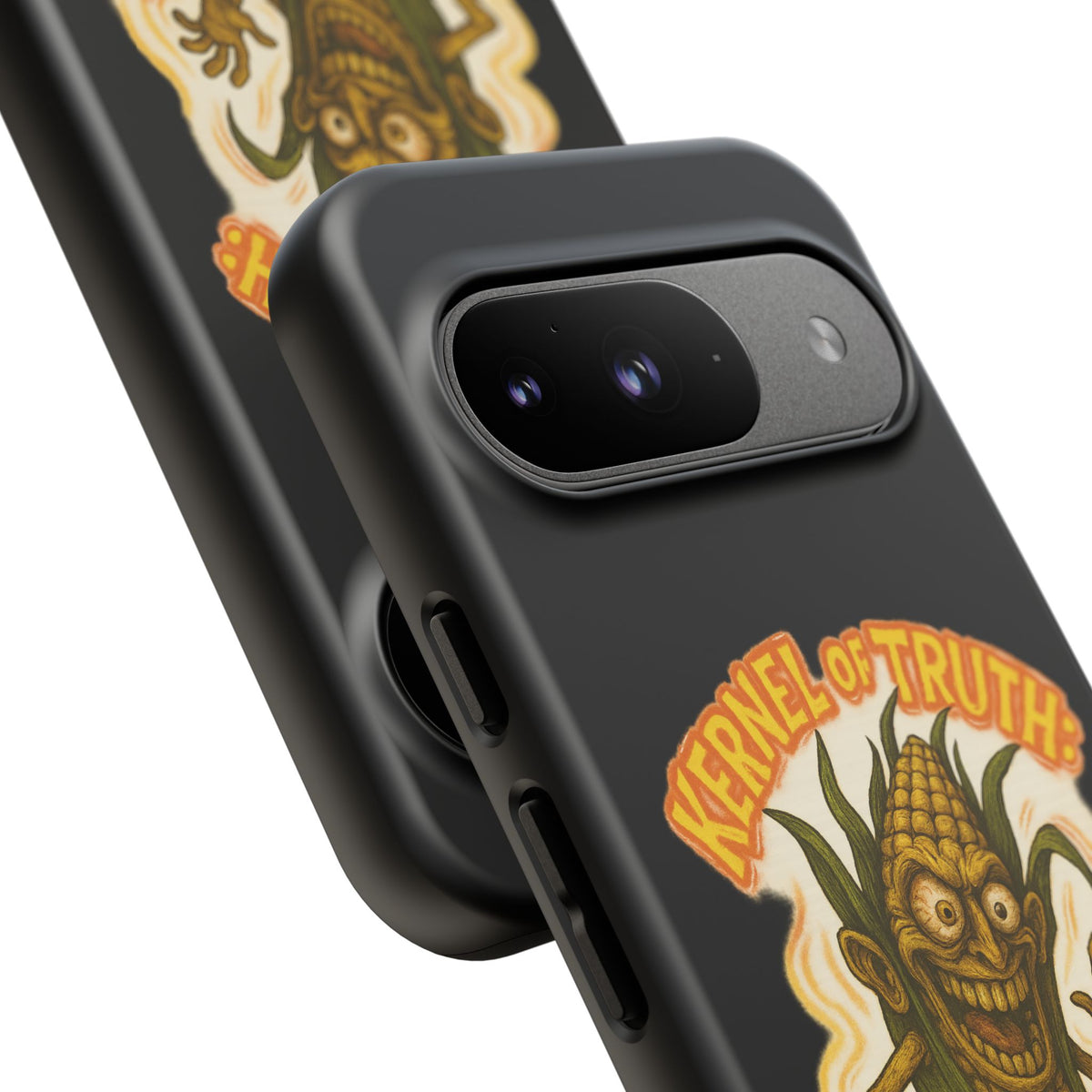 Corny Horror Phone Case - “Kernel of Truth, Completely Insane” Retro Corn Monster