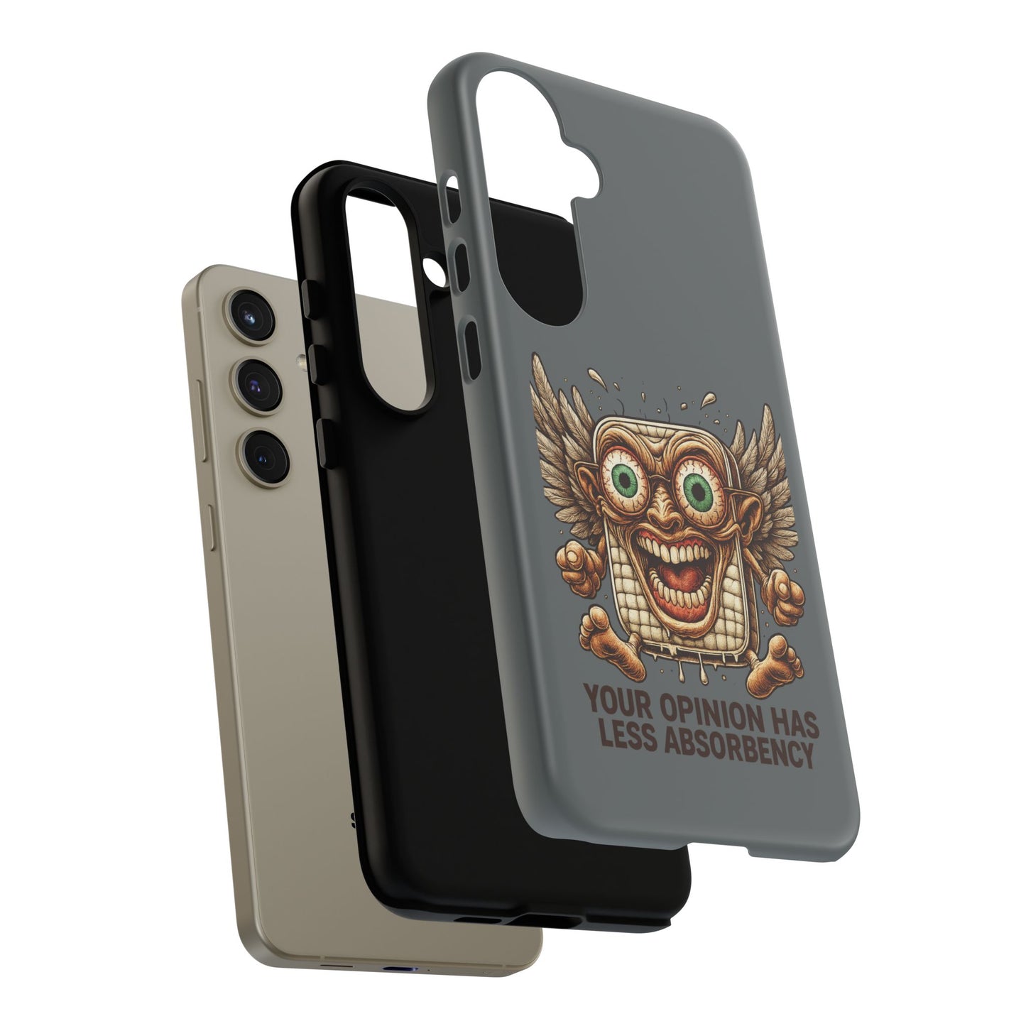 Phone Case — Funny Vintage Winged Toaster Design (“Your Opinion Has Less Absorbency”)